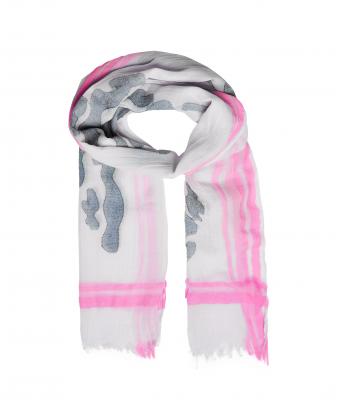 Unisex Bright-coloured Scarf Bright-pink/natural 8691