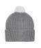 Unisex Knitted Cap with Pompon Dark-grey/light-grey 7804