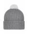 Unisex Knitted Cap with Pompon Dark-grey/light-grey 7804