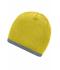 Unisex Beanie with Contrasting Border Yellow/light-grey 7808