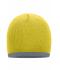 Unisex Beanie with Contrasting Border Yellow/light-grey 7808