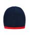 Unisex Beanie with Contrasting Border Navy/red 7808