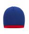 Unisex Beanie with Contrasting Border Royal/red 7808