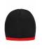 Unisex Beanie with Contrasting Border Black/red 7808