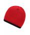 Unisex Beanie with Contrasting Border Red/black 7808