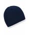 Unisex Beanie with Contrasting Border Navy/white 7808