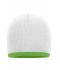 Unisex Beanie with Contrasting Border White/lime-green 7808
