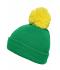 Unisex Pompon Hat with Brim Fern-green/yellow 8120
