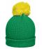 Unisex Pompon Hat with Brim Fern-green/yellow 8120