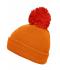 Unisex Pompon Hat with Brim Orange/rust 8120