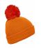 Unisex Pompon Hat with Brim Orange/rust 8120